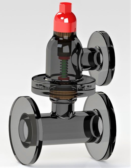 带弹簧的安全阀3D数模图纸 Solidworks设计 附工程图缩略图